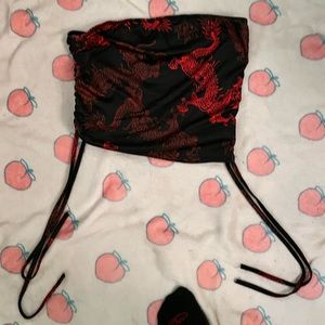 SHEIN Medium tube top red dragons